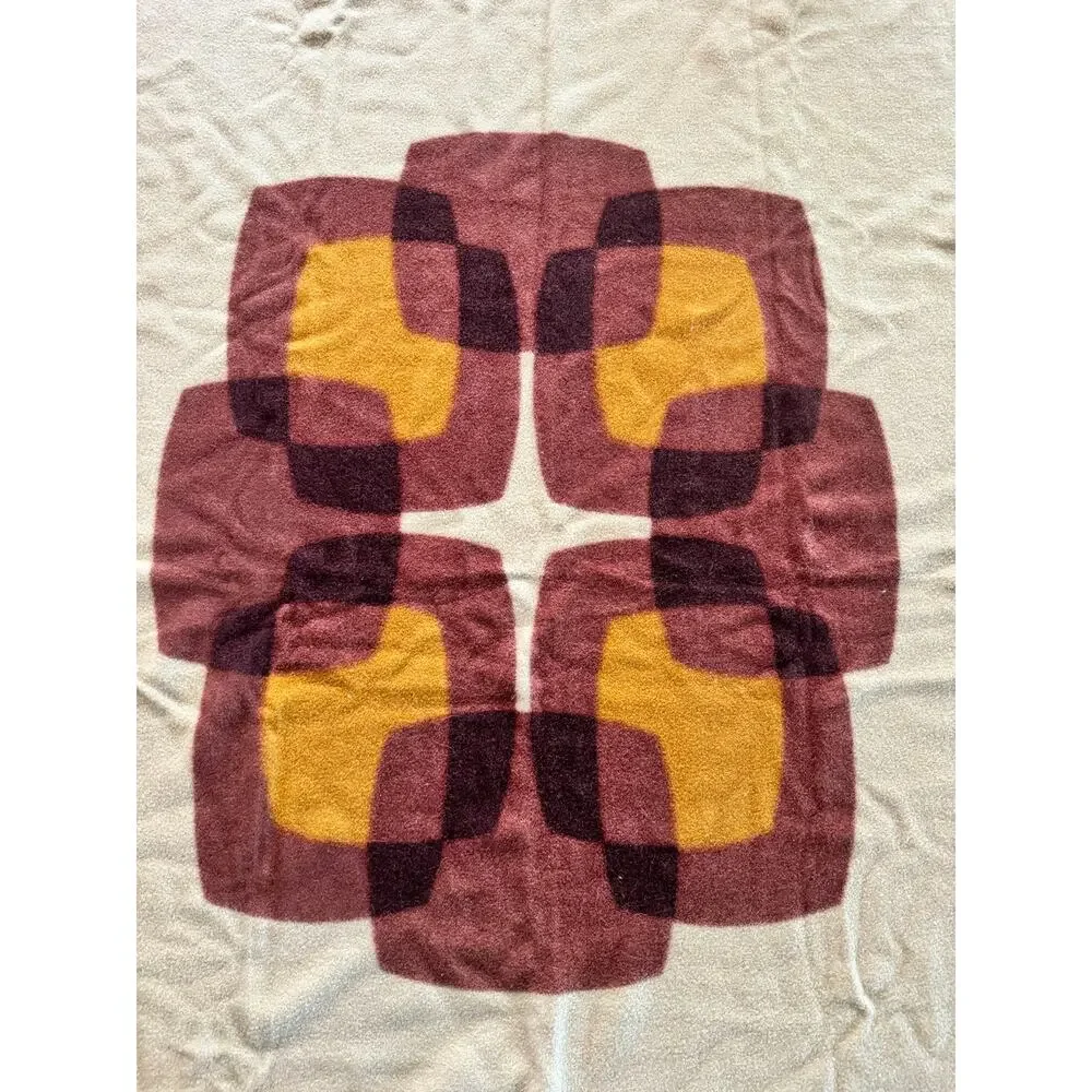 Vintage Jose Martinez la Aurora 100% Wool Geometric Rectangle MCM Throw Blanket